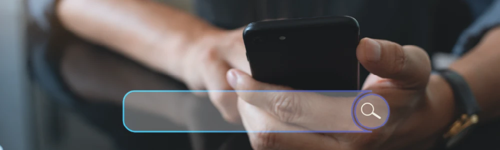 User searching on a mobile device reviewing a website accessible features.