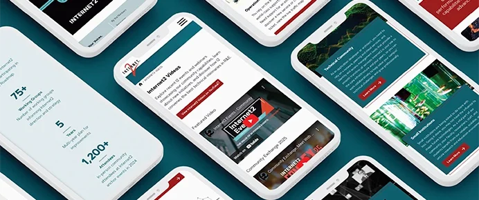 Internet2's mobile responsive WordPress website.